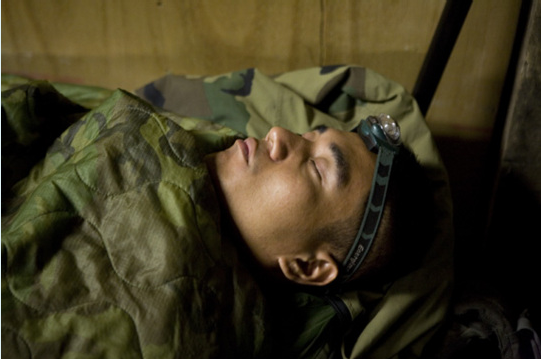soldier sleeping