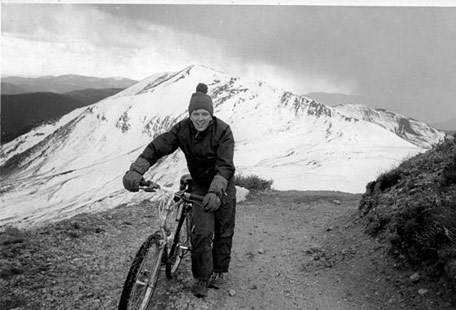 Ted Summiting Pearl Pass, on annual ride from Crested Butte.