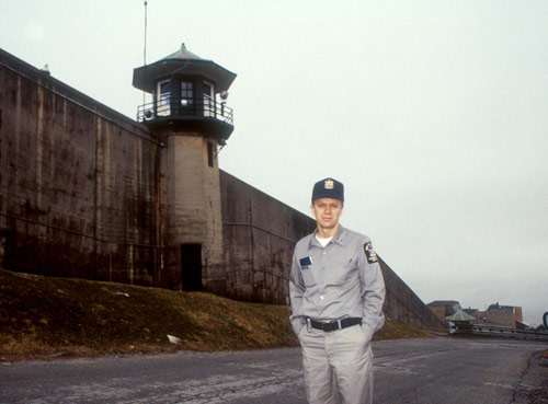 ted Near wallpost, north side of prison. Photo by Jennifer Klein.